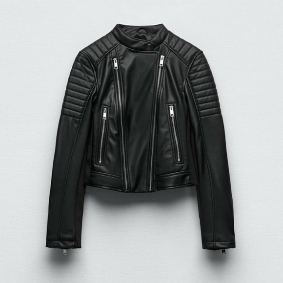 Zara Vegan Leather Moto Jacket - Picture 5 of 11
